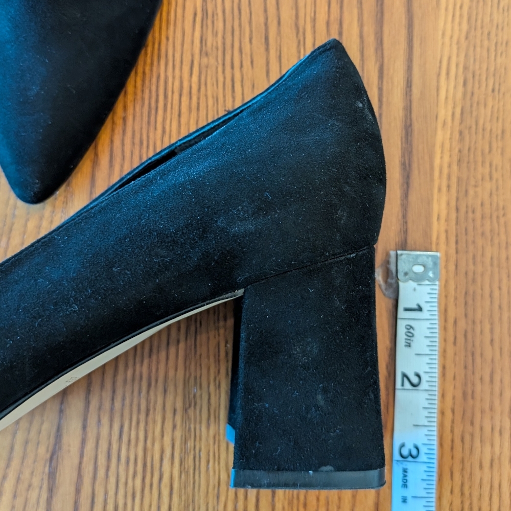 Marc Fisher Black Faux Suede Block Heel Pumps, Size 10M - Picture 8 of 9